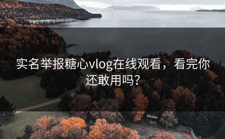 实名举报糖心vlog在线观看，看完你还敢用吗？