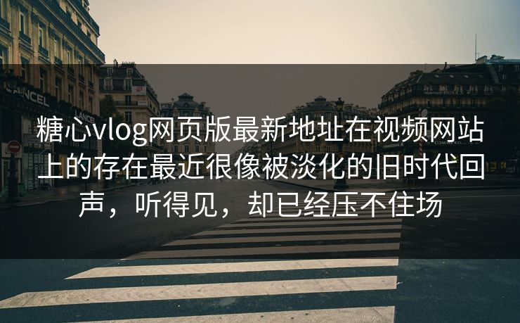 糖心vlog网页版最新地址在视频网站上的存在最近很像被淡化的旧时代回声，听得见，却已经压不住场