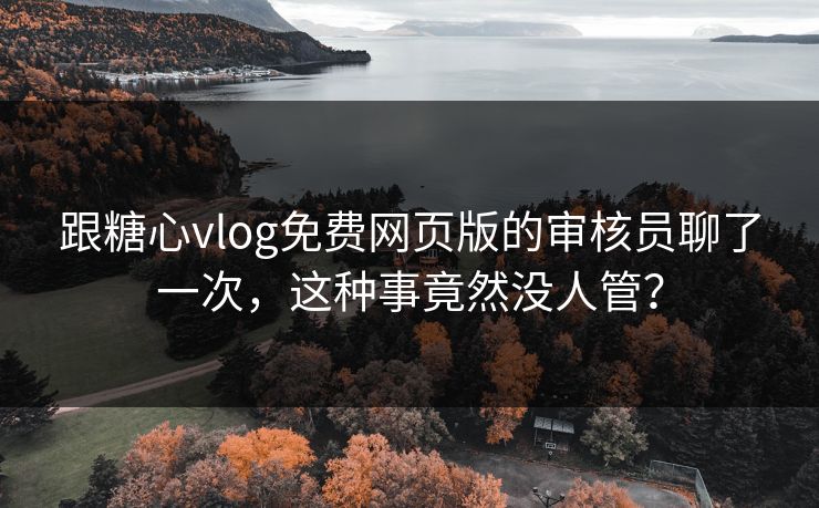 跟糖心vlog免费网页版的审核员聊了一次，这种事竟然没人管？